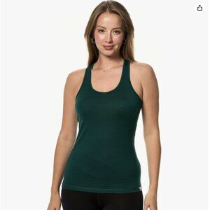 Merino Wool Racerback Tank Top  - Forest Green Women Medium - New